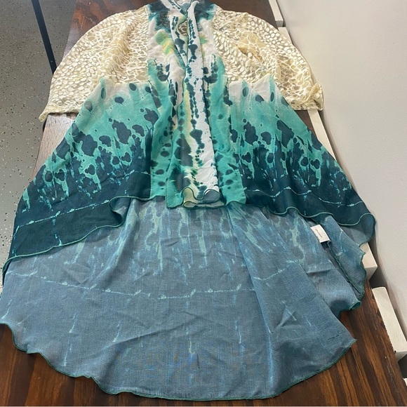 Knit & Love Women’s Green/Ivory Cardigan Cover Medium - Picture 7 of 9